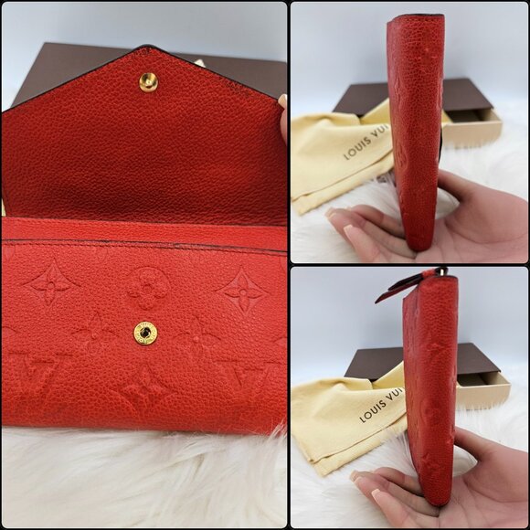 Louis Vuitton Red Cerise Empreinte Compact Wallet - Picture 14 of 17